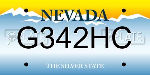 G342HC Nevada License Plate