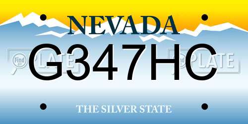 G347HC Nevada License Plate