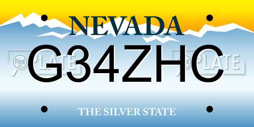 G34ZHC Nevada License Plate