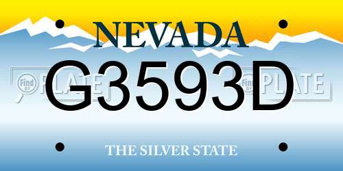 G3593D Nevada License Plate
