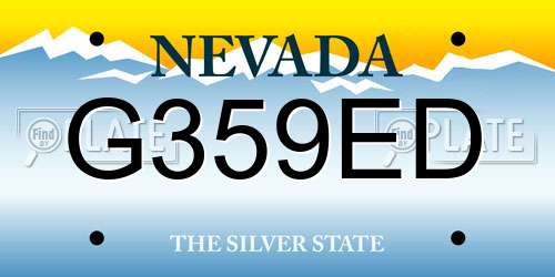 G359ED Nevada License Plate