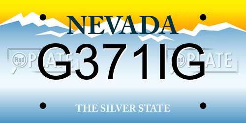 G371IG Nevada License Plate