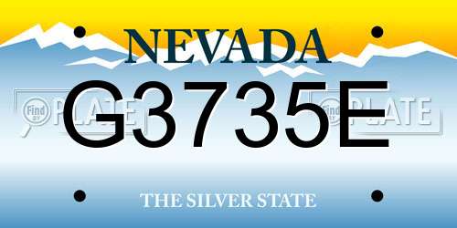 G3735E Nevada License Plate