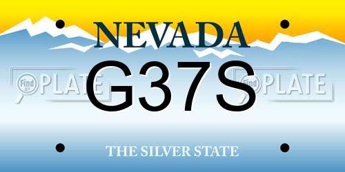 G37S Nevada License Plate