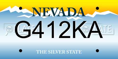 G412KA Nevada License Plate