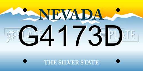 G4173D Nevada License Plate