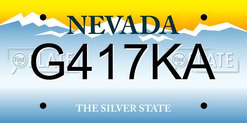 G417KA Nevada License Plate