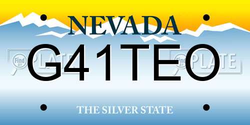 G41TEO Nevada License Plate