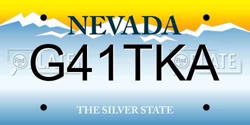 G41TKA Nevada License Plate