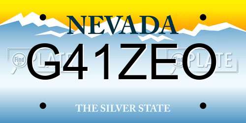G41ZEO Nevada License Plate