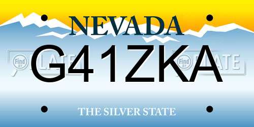 G41ZKA Nevada License Plate