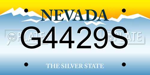 G4429S Nevada License Plate