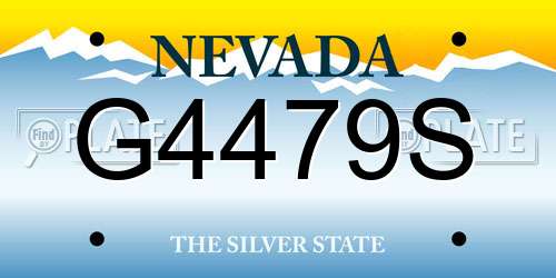 G4479S Nevada License Plate