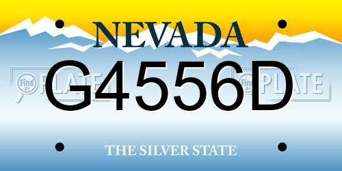 G4556D Nevada License Plate
