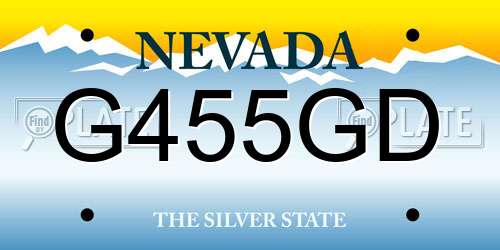 G455GD Nevada License Plate