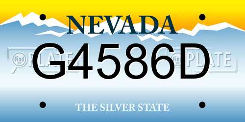 G4586D Nevada License Plate