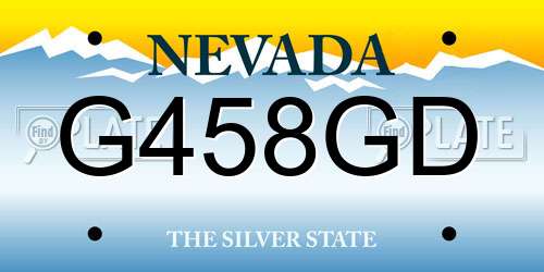 G458GD Nevada License Plate