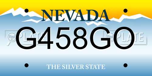 G458GO Nevada License Plate