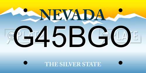 G45BGO Nevada License Plate