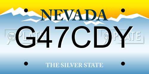 G47CDY Nevada License Plate