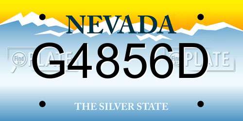G4856D Nevada License Plate