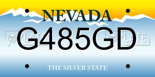 G485GD Nevada License Plate