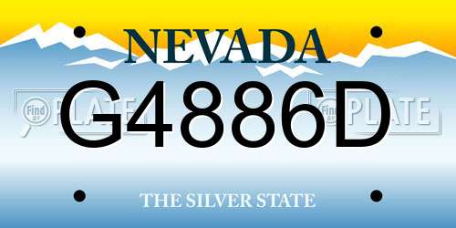 G4886D Nevada License Plate