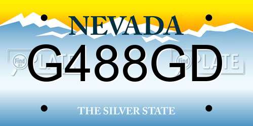 G488GD Nevada License Plate