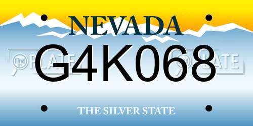 G4K068 Nevada License Plate