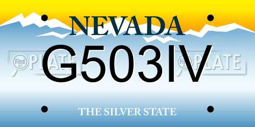 G503IV Nevada License Plate