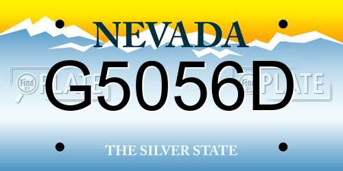 G5056D Nevada License Plate
