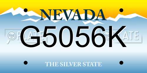 G5056K Nevada License Plate