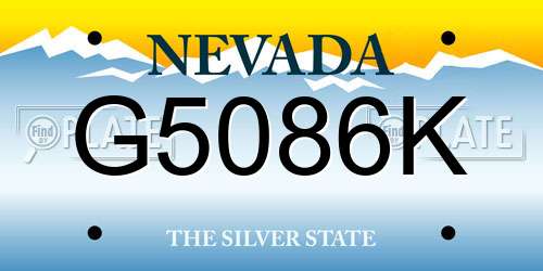 G5086K Nevada License Plate