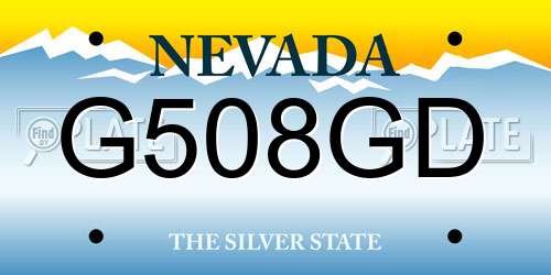 G508GD Nevada License Plate