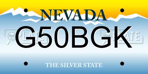 G50BGK Nevada License Plate