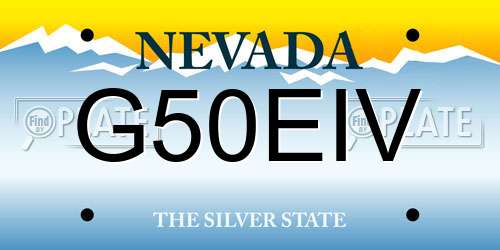 G50EIV Nevada License Plate