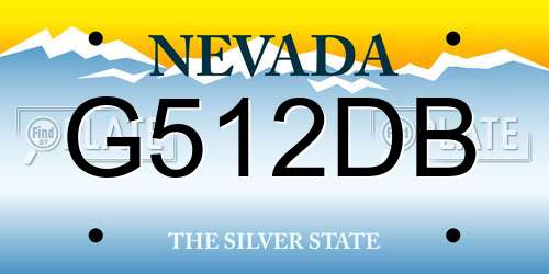 G512DB Nevada License Plate