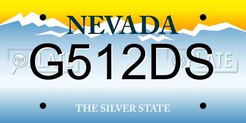 G512DS Nevada License Plate
