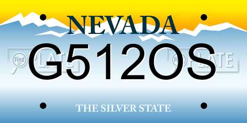 G512OS Nevada License Plate