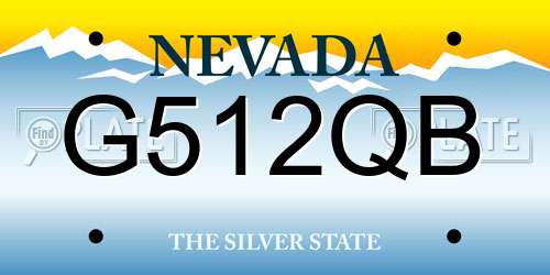 G512QB Nevada License Plate