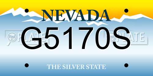 G5170S Nevada License Plate