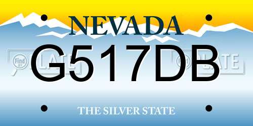 G517DB Nevada License Plate