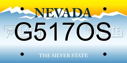 G517OS Nevada License Plate