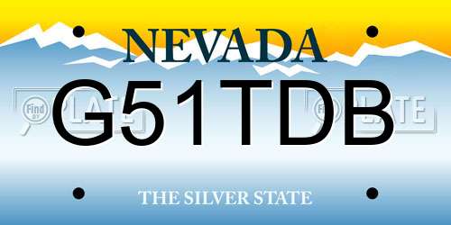 G51TDB Nevada License Plate