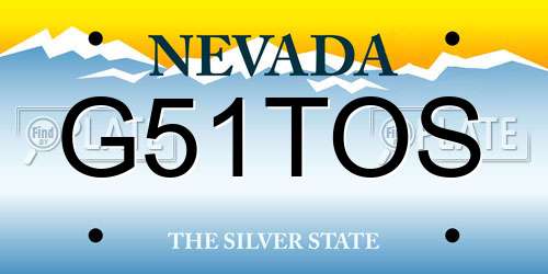 G51TOS Nevada License Plate