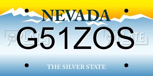 G51ZOS Nevada License Plate