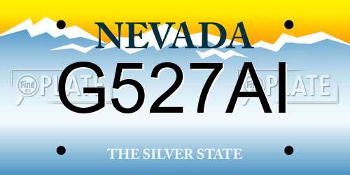 G527AI Nevada License Plate