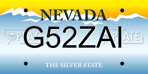 G52ZAI Nevada License Plate