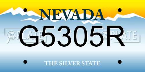 G5305R Nevada License Plate