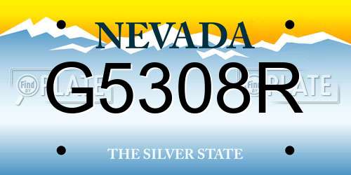 G5308R Nevada License Plate